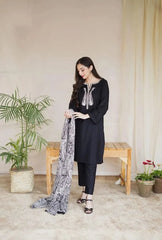 3 PC EMBROIDERED DHANAK SUIT PQ-784