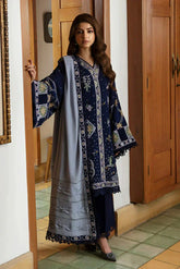 ZIRA REPUBLIC 3PC DHANAK EMBROIDERED DRESS PQ-713
