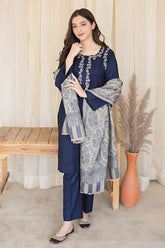 3PC DHANAK EMBROIDERED PQ-373