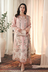 QALAMKAR 3PC DHANAK EMBROIDERED DRESS PQ-731