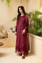 Berry Delight Dhanak 3PC DRESS PQ-763