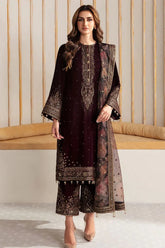 VELVET 3PC EMBROIDERED DRESS PQ-710
