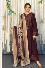 3PC DHANAK EMBROIDERED PQ-768