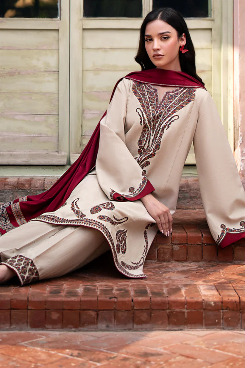 DHANAK 3PC EMBROIDERED DRESS PQ-753