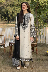 DHANAK 3PC EMBROIDERED DRESS PQ-717