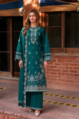 DHANAK 3PC EMBROIDERED DRESS PQ-716