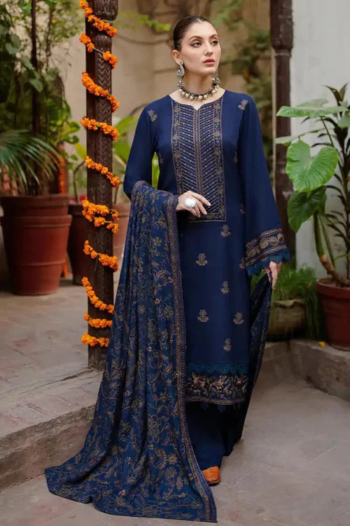 3PC EMBROIDERED DHANAK DRESS PQ - 311