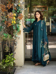 DHANAK EMROIDED 3PC DRESS PQ-741