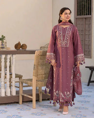 DHANAK 3PC EMBROIDED DRESS PQ-748