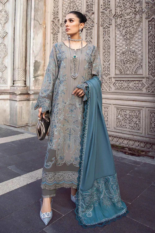 3PC EMBROIDERED DHANAK DRESS PQ - 310