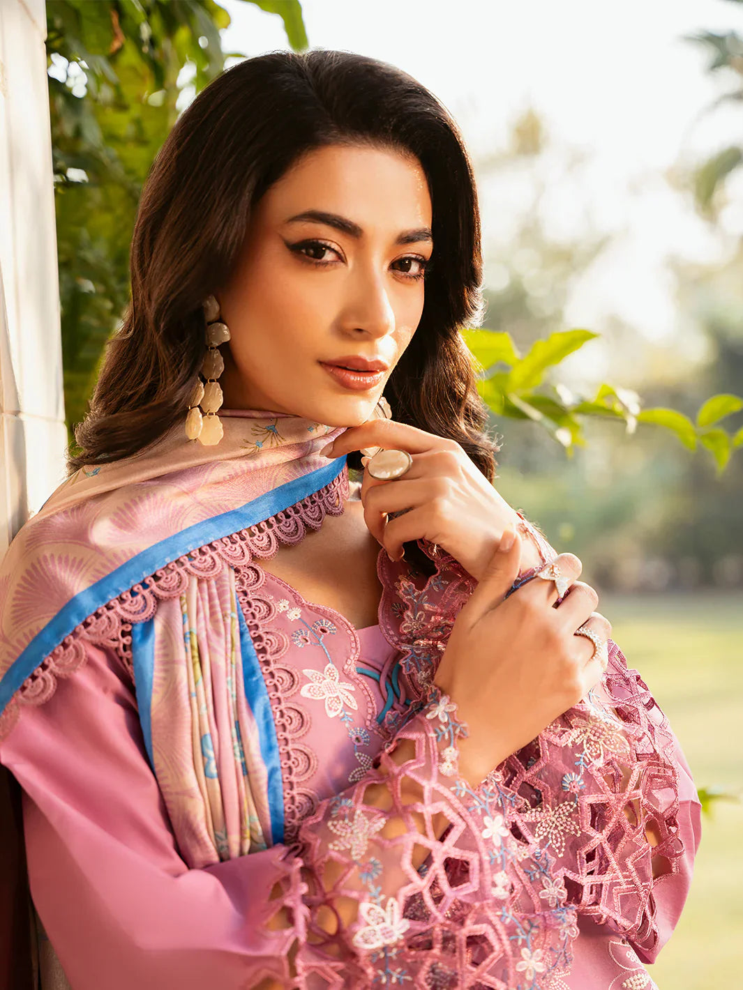 3 PC EMBROIDERED DHANAK DRESS PQ-777