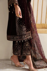 VELVET 3PC EMBROIDERED DRESS PQ-710