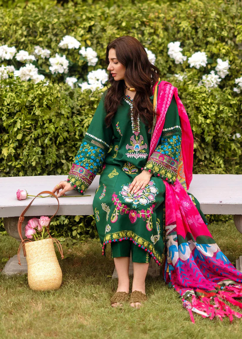 3PC DHANAK EMBROIDERED DRESS PQ-729