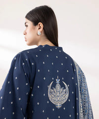 3PC EMBROIDERED DHANAK DRESS PQ - 389