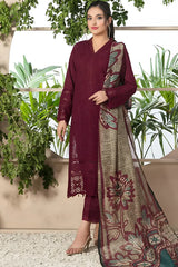 3PC EMBROIDED DHANAK DRESS PQ-314