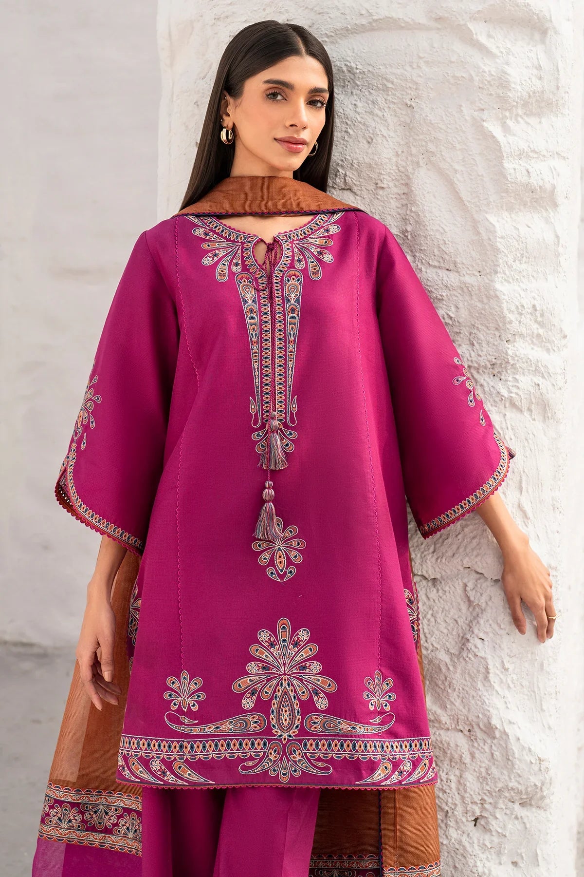 DHANAK 3PC EMBROIDERED DRESS PQ-766