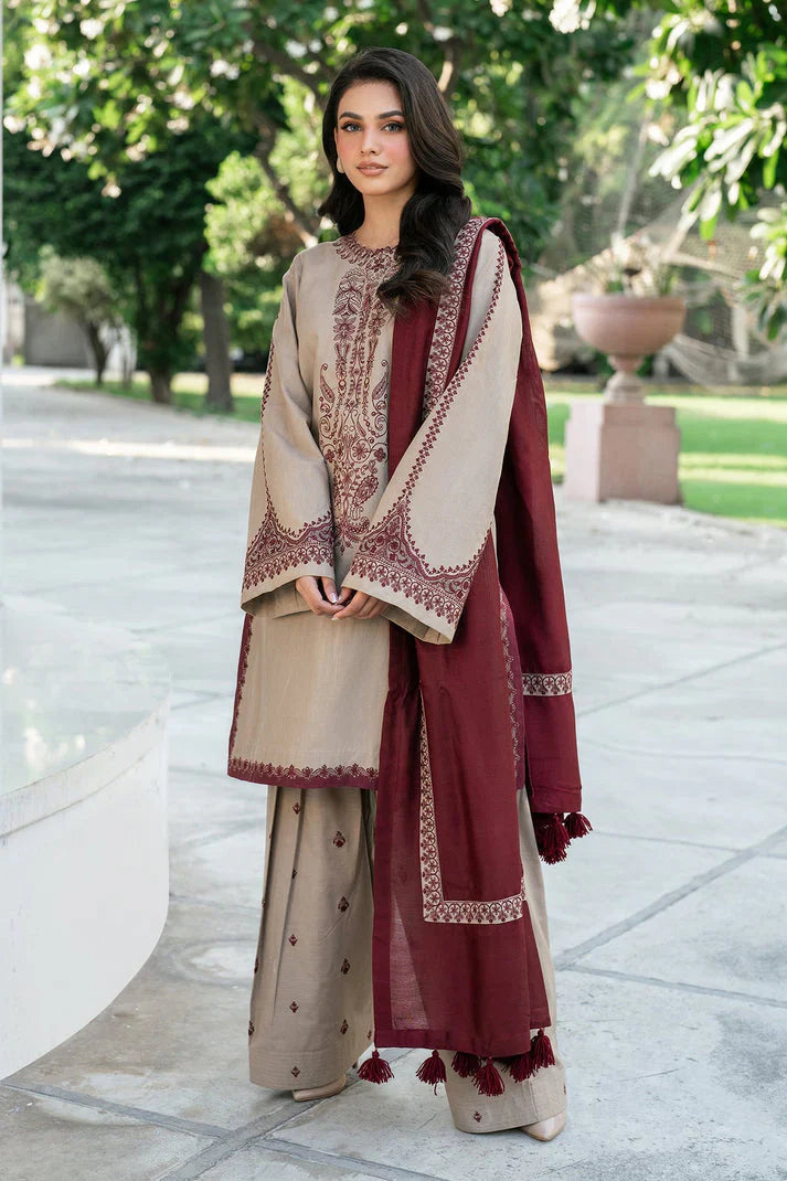 BAROQUE 3PC DHANAK EMBROIDERED PQ-738