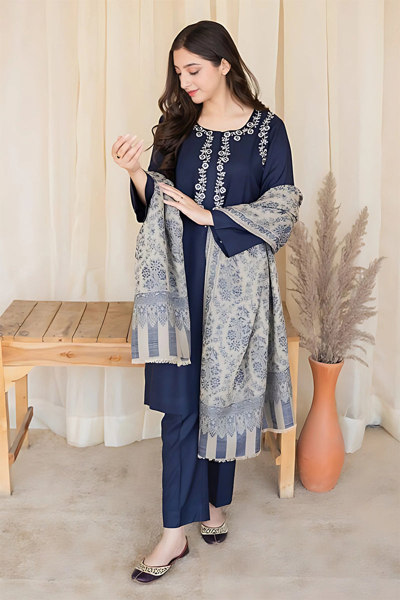 3PC DHANAK EMBROIDERED PQ-373