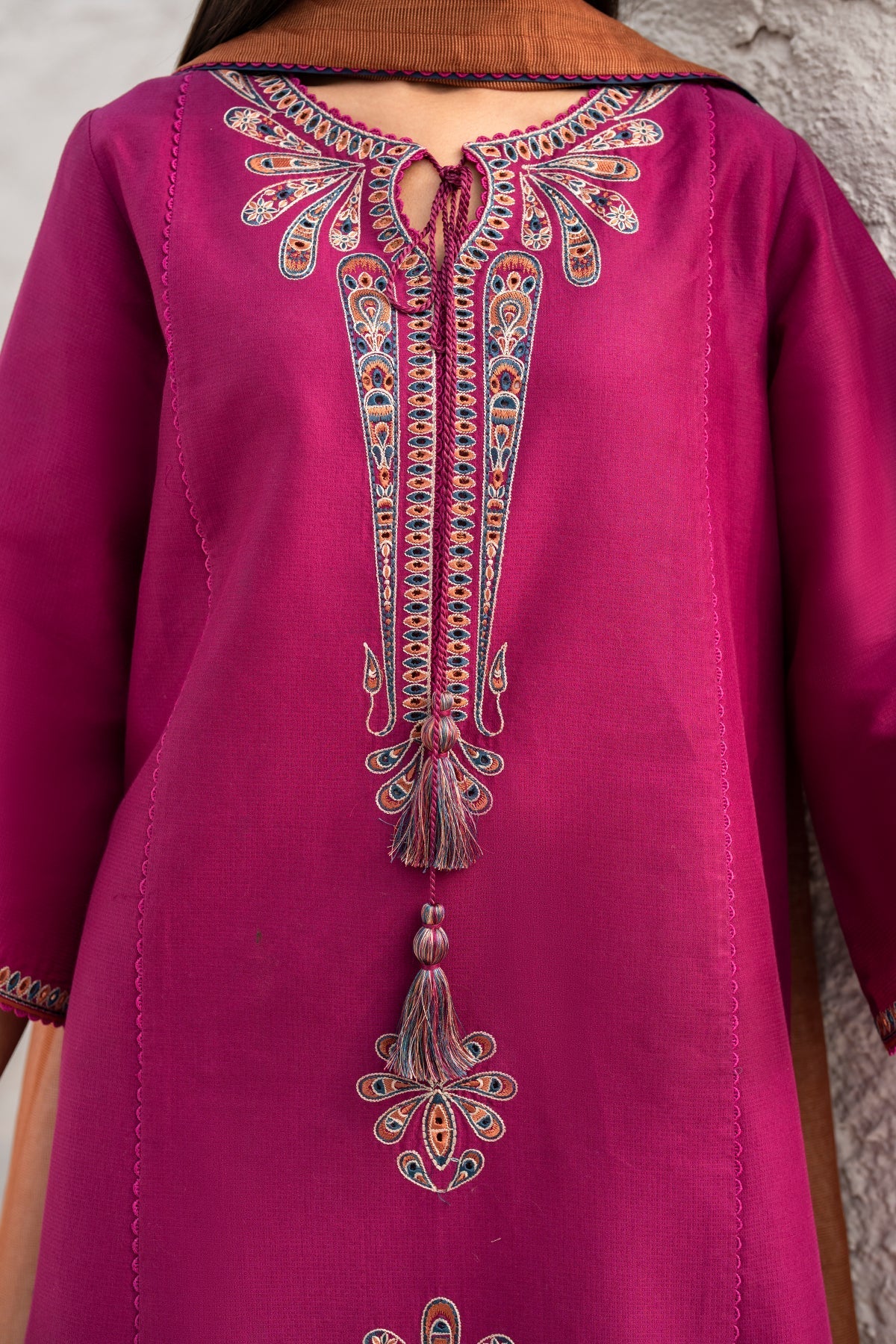 DHANAK 3PC EMBROIDERED DRESS PQ-766