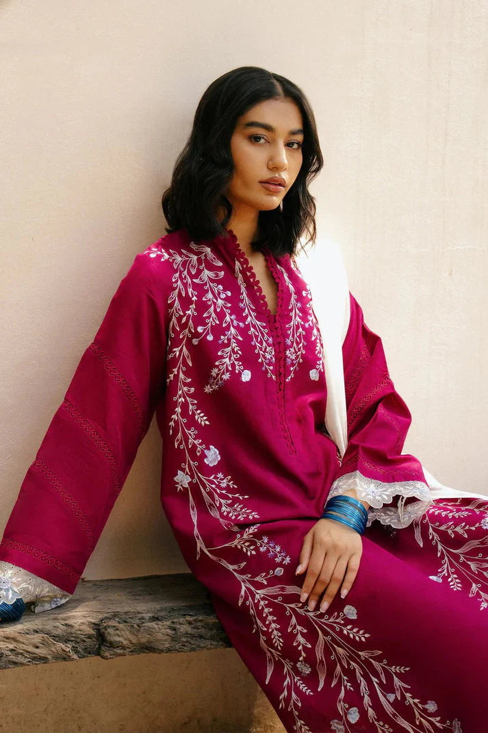ZARA SHAHAJAHAN 3PC DHANAK EMBROIDERED DRESS PQ-712