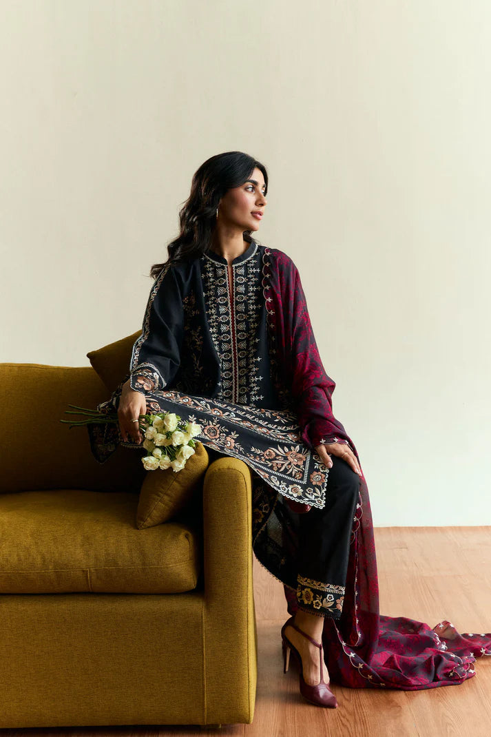 DHANAK 3PC EMBROIDERED DRESS PQ-722