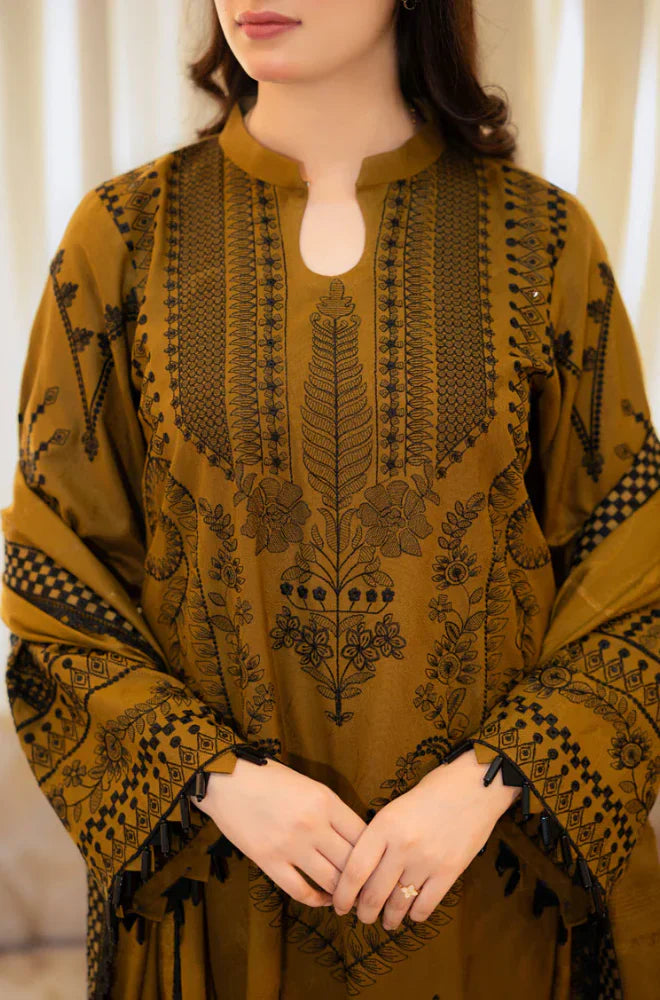 DHANAK 3PC EMBROIDERED DRESS PQ-752