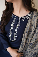 3PC DHANAK EMBROIDERED PQ-373