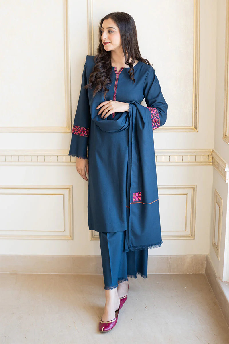 3PC DHANAK EMBROIDERED PQ-70