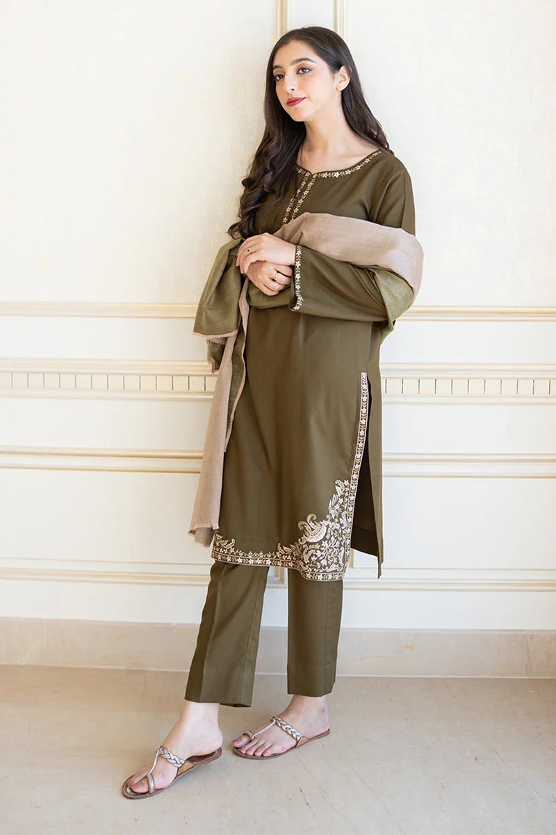 3PC DHANAK EMBROIDERED PQ-74