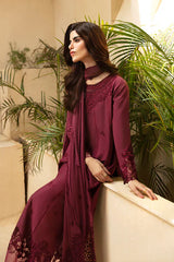 Berry Delight Dhanak 3PC DRESS PQ-763