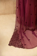Berry Delight Dhanak 3PC DRESS PQ-763