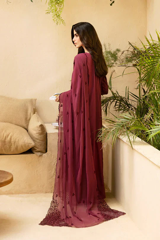 Berry Delight Dhanak 3PC DRESS PQ-763