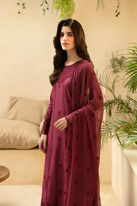 Berry Delight Dhanak 3PC DRESS PQ-763