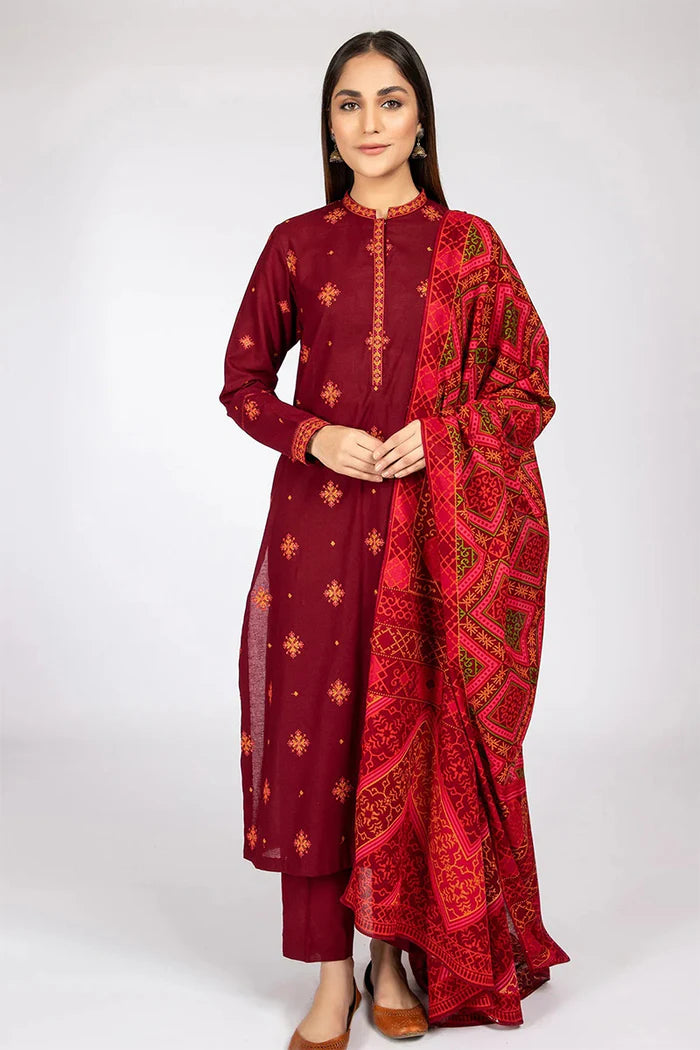 3PC DHANAK EMBROIDERED PQ-68