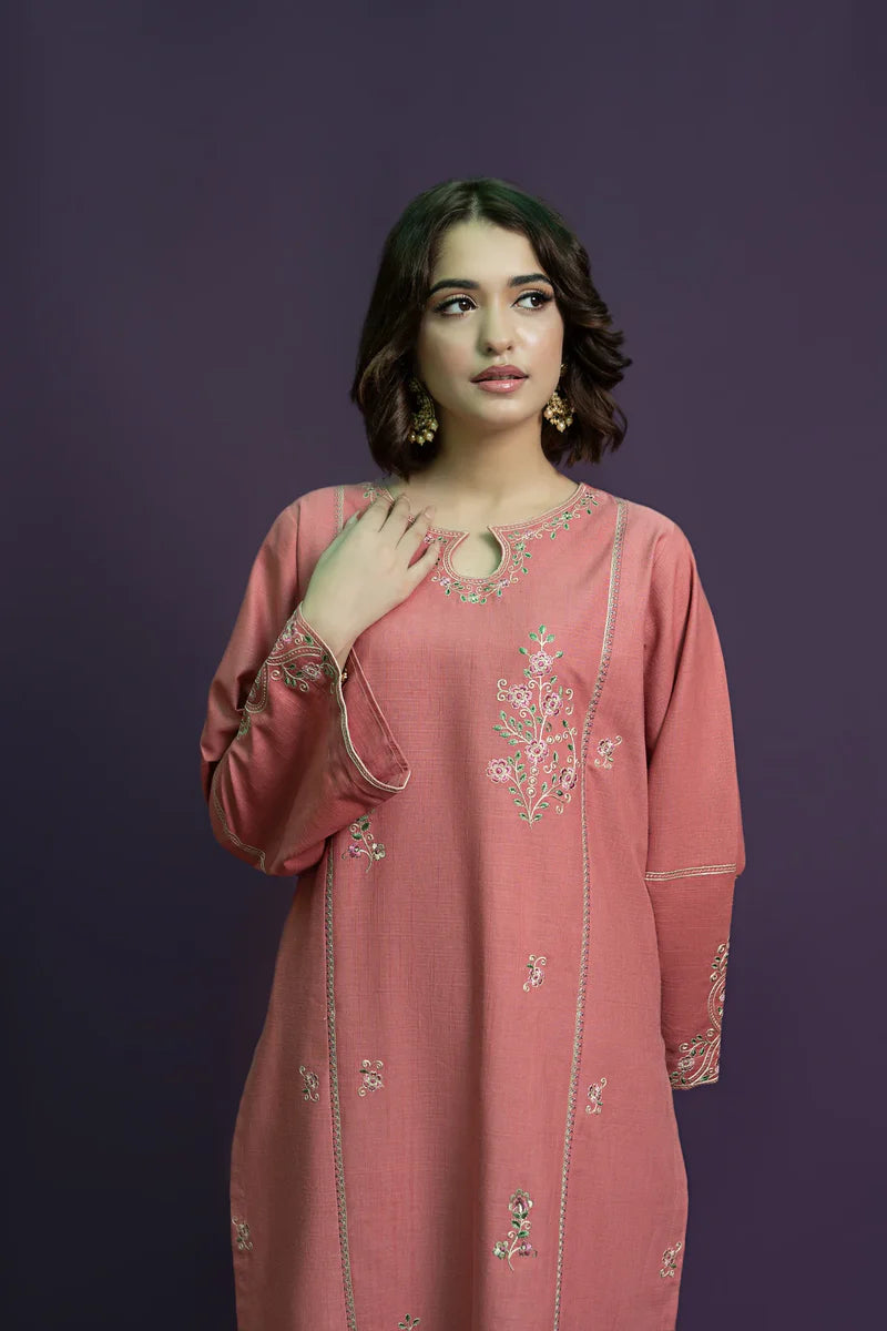 2PC EMBROIDERED DHANAK DRESS PQ- 424