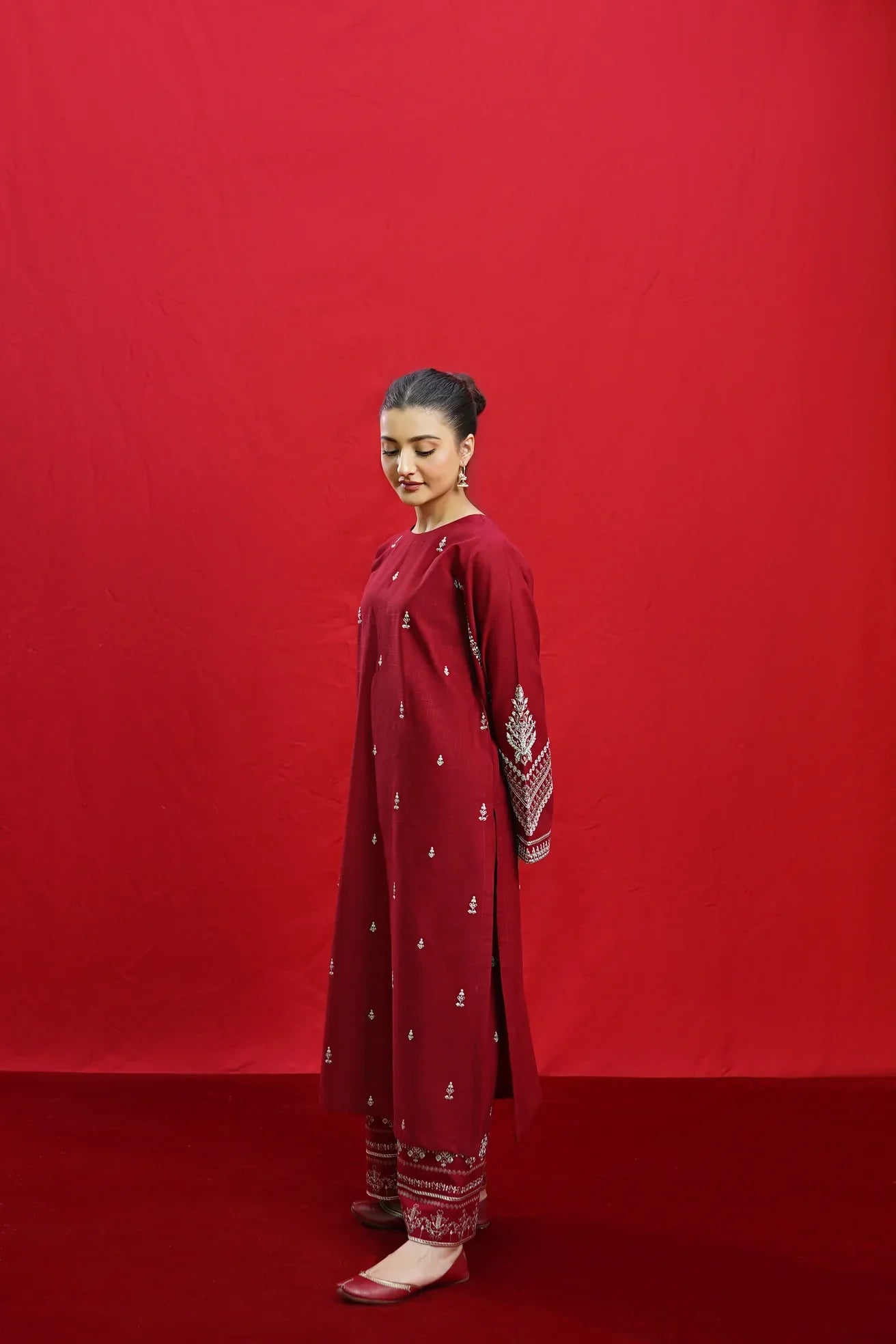 ELKA DHANAK EMROIDED DRESS PQ-762