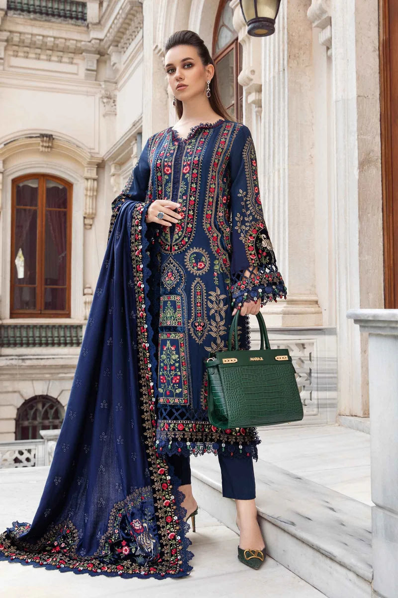 3PC EMBROIDERED DHANAK DRESS PQ- 391