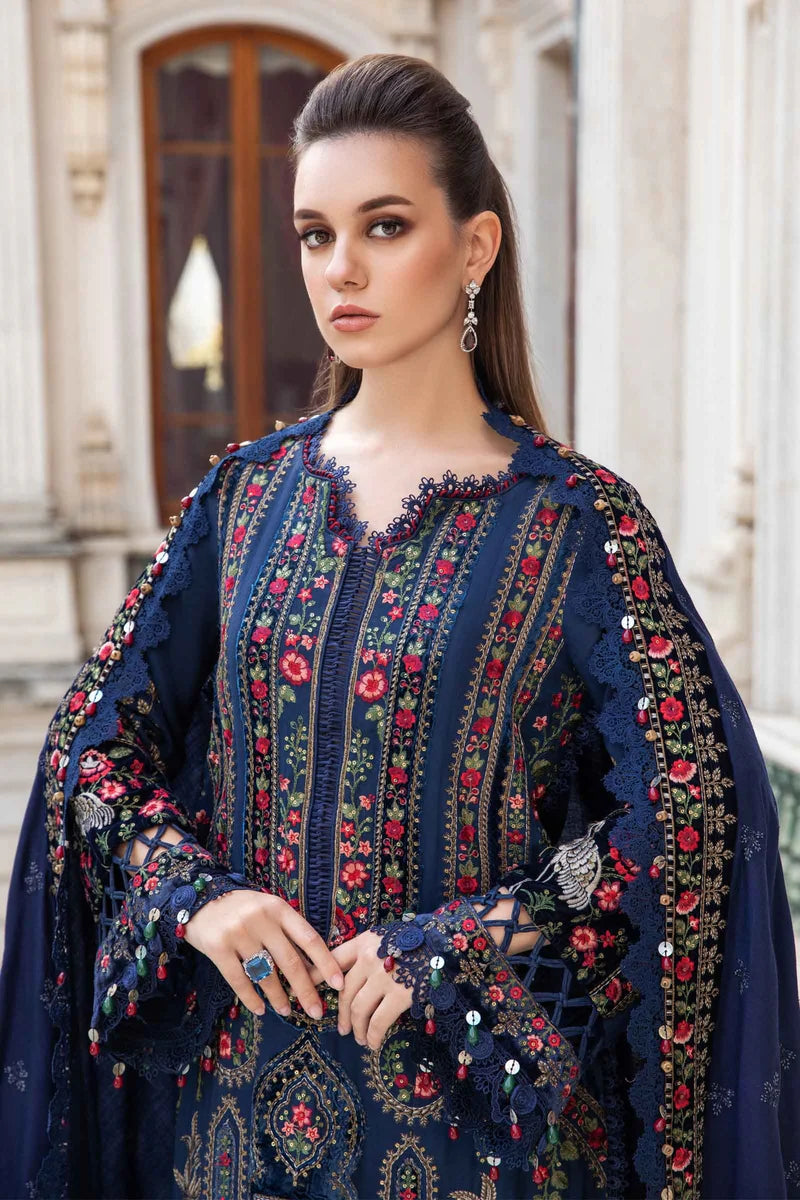 3PC EMBROIDERED DHANAK DRESS PQ- 391