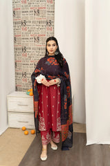 SABEEHA 3PC DHANAK DRESS PQ-758