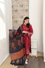 SABEEHA 3PC DHANAK DRESS PQ-758