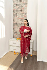 SABEEHA 3PC DHANAK DRESS PQ-758