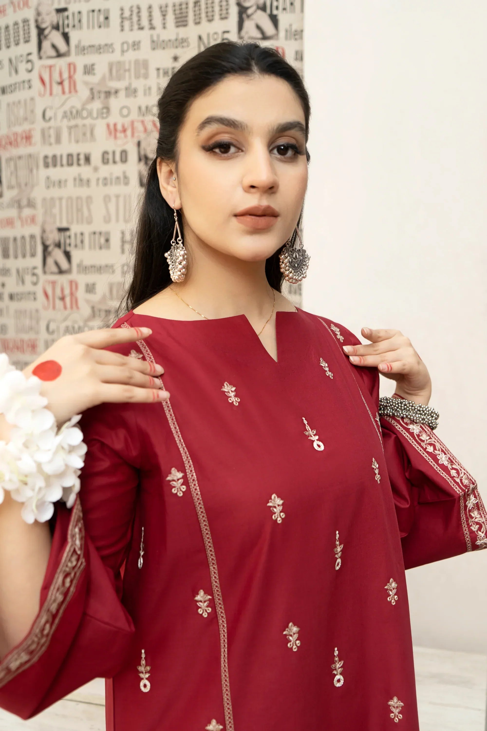 SABEEHA 3PC DHANAK DRESS PQ-758