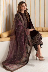 VELVET 3PC EMBROIDERED DRESS PQ-710