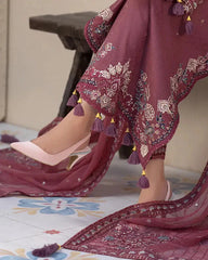 DHANAK 3PC EMBROIDED DRESS PQ-748