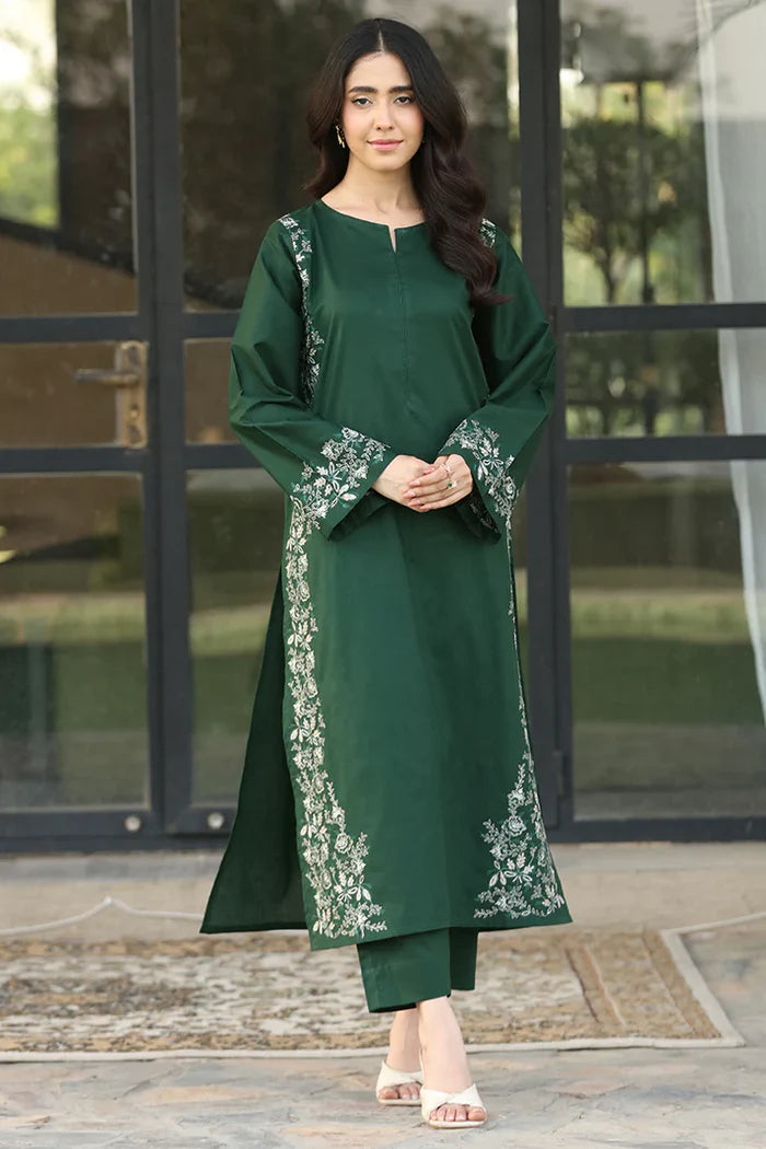 3PC UNSTICHED DHANAK EMBROIDED DRESS PQ - 443