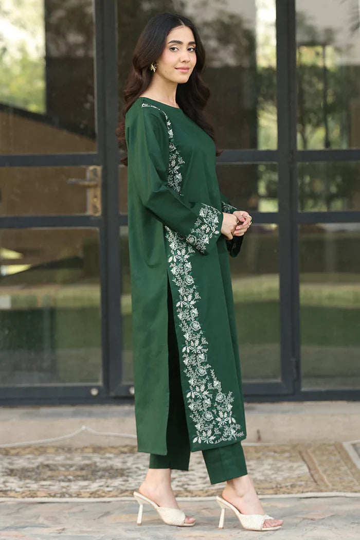 3PC UNSTICHED DHANAK EMBROIDED DRESS PQ - 443