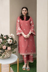 2PC EMBROIDERED DHANAK DRESS PQ - 400