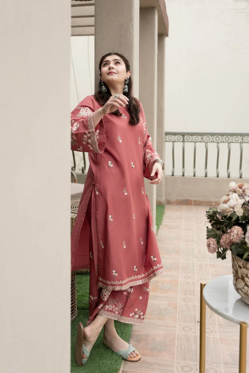 2PC EMBROIDERED DHANAK DRESS PQ - 400