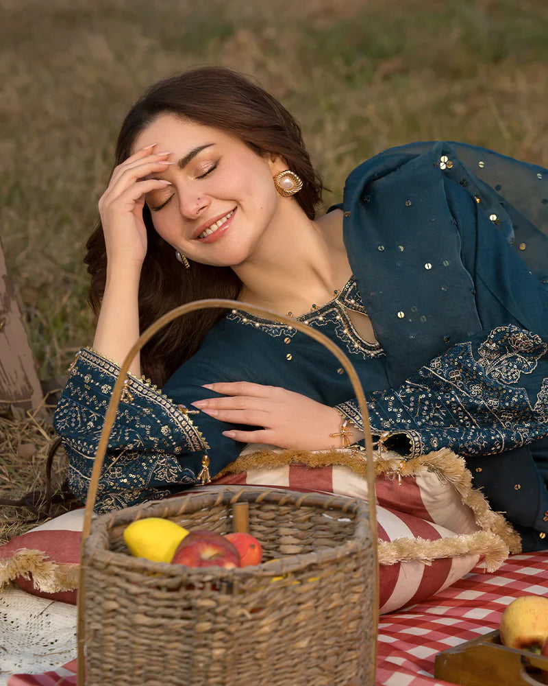 DHANAK 3PC  EMBROIDERED DRESS PQ-765