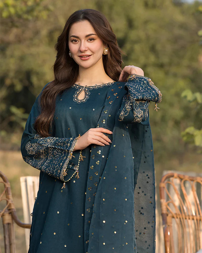 DHANAK 3PC  EMBROIDERED DRESS PQ-765